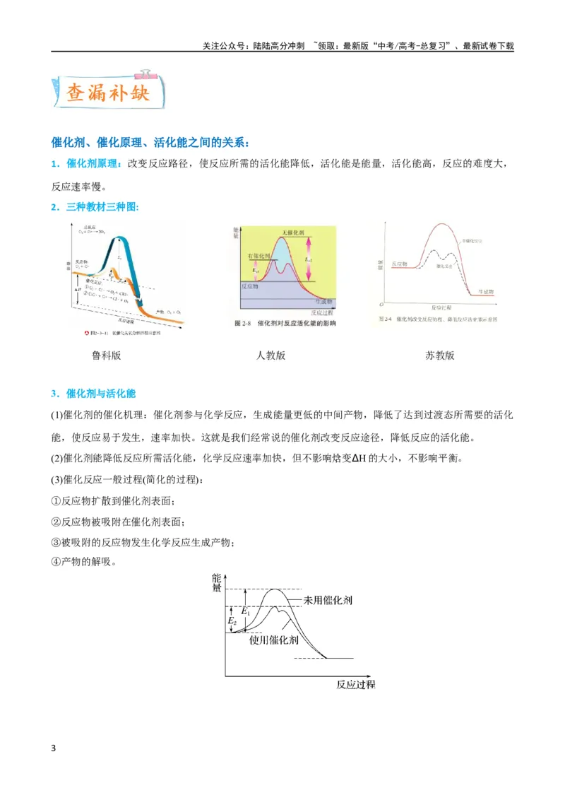 《升级版微专题36高考“明星”考点—催化剂（原卷版）(全国版)_05-化学-高考总复习_一轮复习_2024年_2024年高考化学一轮复习考点微专题_资料》第3页预览