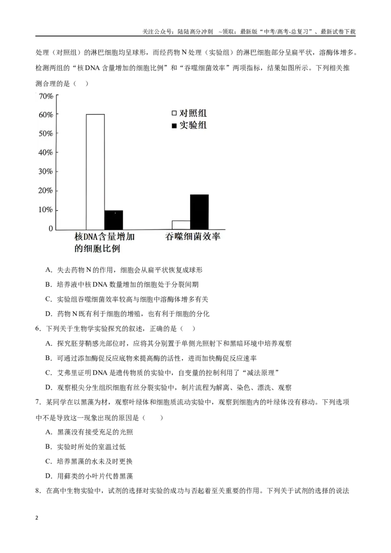 《专题01观察类实验（原卷版）_06-生物-高考总复习_专项复习_2024年_2024年高考生物实验专项训练_资料》第2页预览