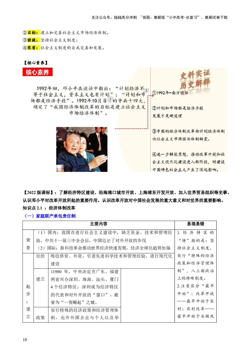 《（讲义）专题15中国特色社会主义道路（原卷版）(1)_中考-总复习（2026版）_06-历史-中考总复习_2024年中考复习资料_一轮复习_（课件+讲义+练习)2024年中考历史一轮复习讲练测（全国通用）》第10页预览
