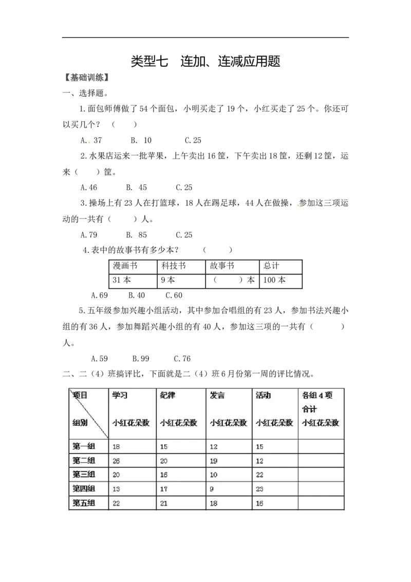《精品二年级（上）数学应用题及解析-类型七连加，连减应用题人教新课标版_小学1-6年级全科全套_1-6年级全科上册_二年级_数学_A二年级数学（人教版）_人教数学二上专项练习》第1页预览