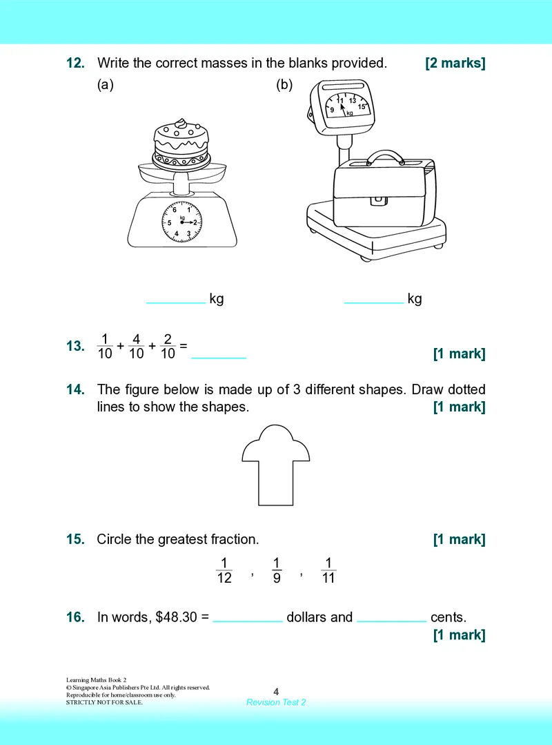 《RevisionTest2_7_小初高学习资料合集（每天更新）_国外原版英文教辅汇总_新加坡SAP系列_新加坡SAPLearningMathematics数学教材_新加坡SAPLearningMathematics练习册Level1-3_LearningmathematicsLevel2》第4页预览