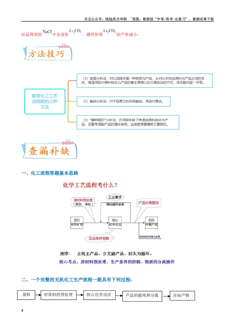 《升级版微专题27化学工艺流程题-----物质的分离与提纯（解析版）(全国版)_05-化学-高考总复习_一轮复习_2024年_2024高考化学一轮复习考点微专题考情分析经典真题_资料》第4页预览
