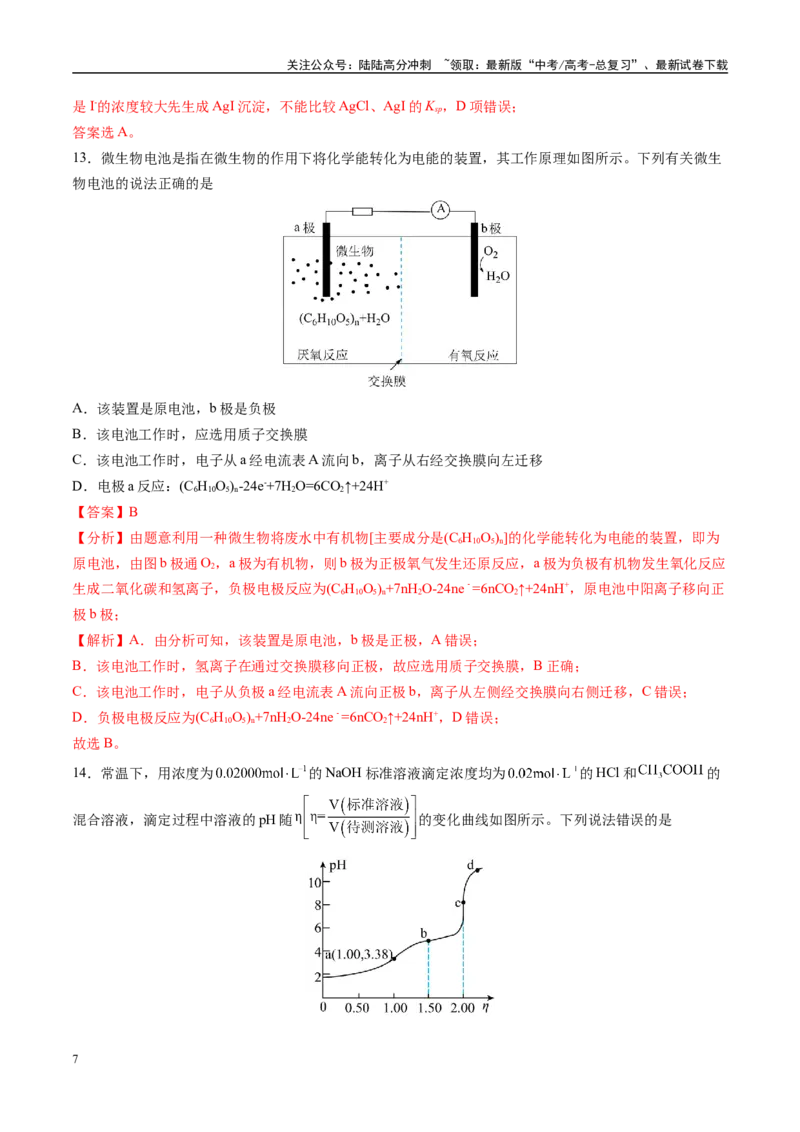 《模拟卷01（新高考通用，14+4）（解析版）_05-化学-高考总复习_专项复习_2025年_2025年高考化学模拟卷（新高考通用）8套》第7页预览