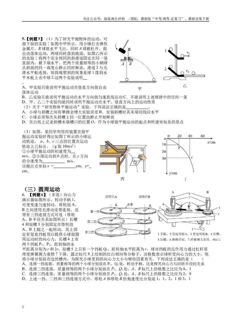 《2025高考物理一轮复习能力提升专题复习（3）曲线运动（学生版）_04-物理-高考总复习_一轮复习_2025年_2025届高考物理一轮复习能力提升专题练_资料》第2页预览
