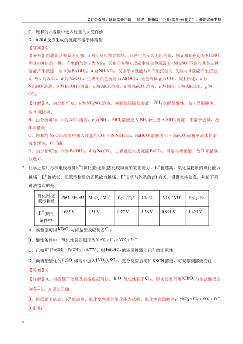 《模拟卷05（黑吉辽专用）（解析版）_05-化学-高考总复习_专项复习_2025年_2025年高考化学模拟卷（黑吉辽专用）8套》第4页预览