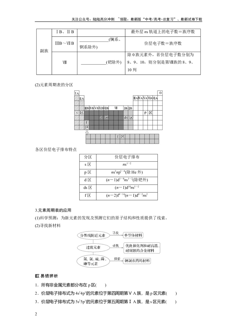 《大单元三　第七章　第32讲　元素周期表　元素的性质_05-化学-高考总复习_一轮复习_2025年_2025年大一轮复习讲义人教版化学_资料_1-资料_大一轮复习讲义学生专用_一轮复习讲义》第2页预览
