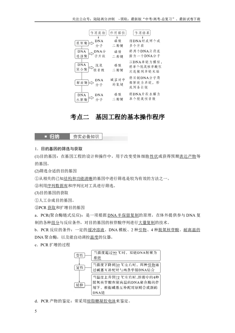 《2024年高考生物一轮复习（新人教版）第10单元　第6课时　基因工程的基本工具和基本操作程序_06-生物-高考总复习_一轮复习_2024年_2024高考生物大一轮复习课件讲义新人教版知识总结》第5页预览