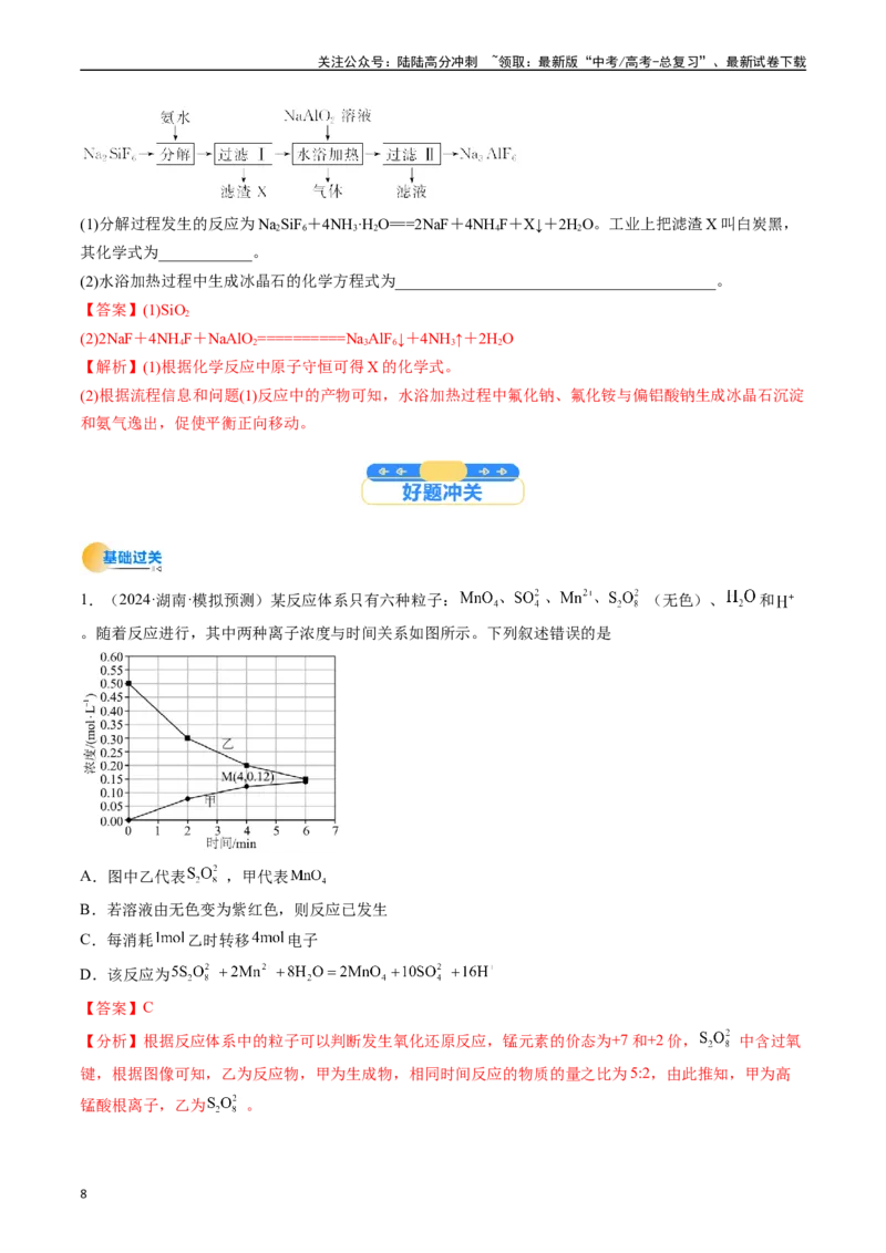 《微考点陌生情境下方程式的书写（核心考点精讲精练）-（新高考通用）（教师版）_05-化学-高考总复习_一轮复习_2025年_2025年高考化学一轮复习考点精讲精练（新高考通用）》第8页预览