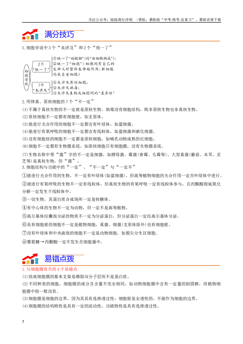 《专题02细胞的结构和功能（教师版）_06-生物-高考总复习_专项复习_2024年_2024年高考生物热点·重点·难点专练（新高考专用）》第7页预览