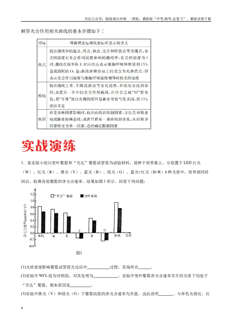 《专题01光合作用和细胞呼吸（河北卷）（原卷版）_06-生物-高考总复习_专项复习_2024年_2024年高考生物考前大题秒杀技巧及专项训练_资料》第4页预览