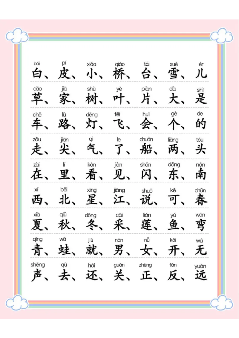《一年级上册300字识字表_小学1-6年级全科全套_1-6年级全科上册_一年级_语文_语文一上生字默写专项》第2页预览