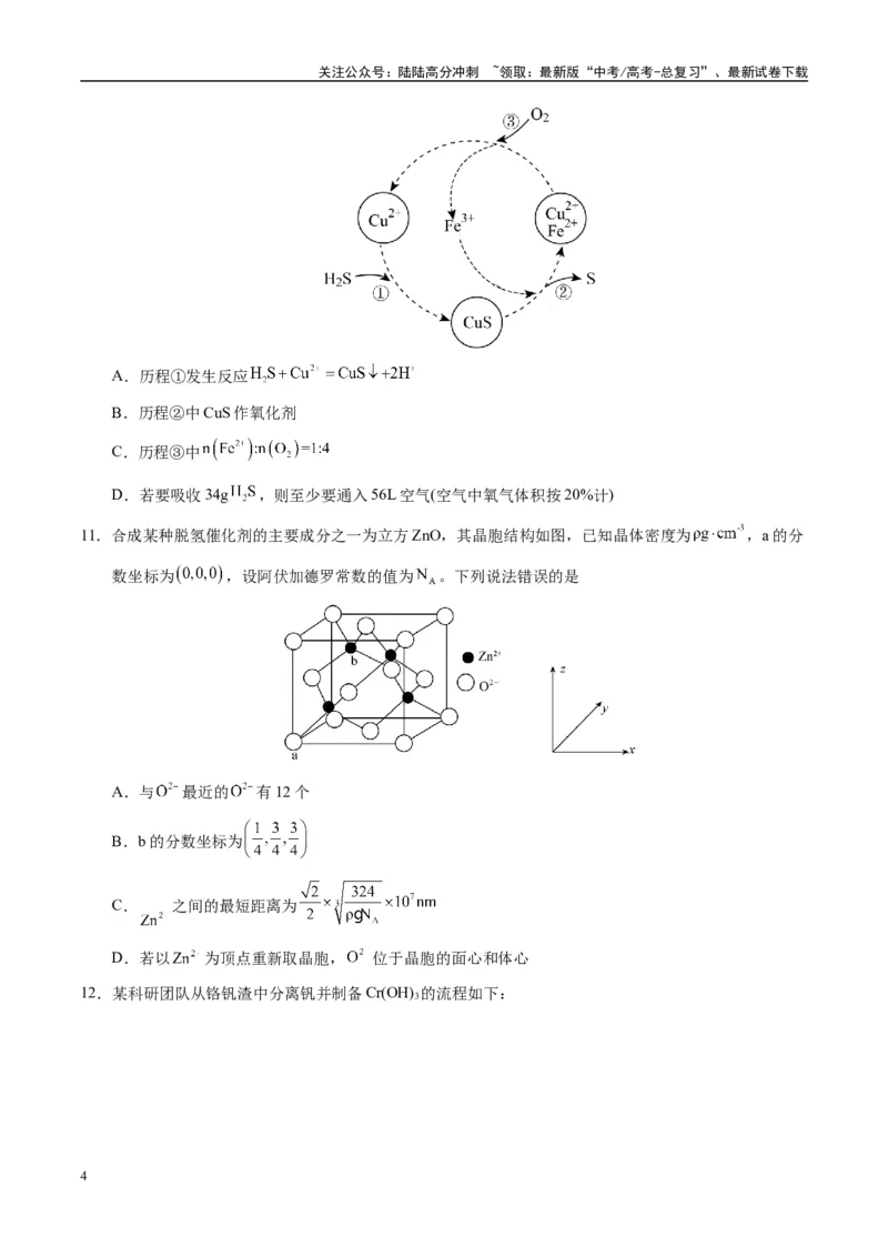 《模拟卷01（湖南专用）（考试版）_05-化学-高考总复习_专项复习_2025年_2025年高考化学模拟卷（湖南专用）4套》第4页预览