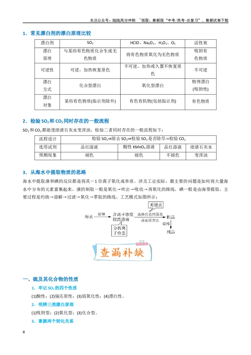 《升级版微专题30非金属及其化合物制备流程与实验探究（S、Se、Te、Cl、Br、I）（解析版）(全国版)_05-化学-高考总复习_一轮复习_2024年_2024年高考化学一轮复习考点微专题_资料》第4页预览