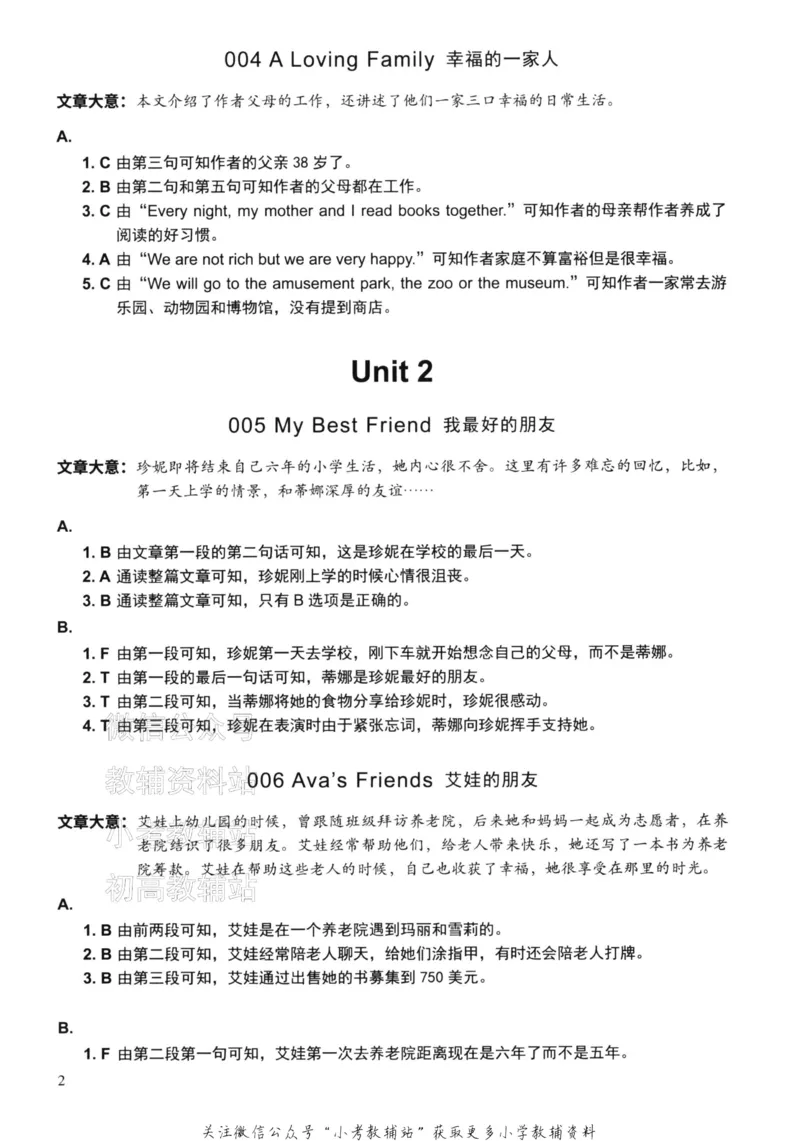 《读霸小学英语阅读128篇六年级答案_小初高学习资料合集（每天更新）_小学英语学习资料大合集_读霸（小学英语阅读128篇）》第4页预览