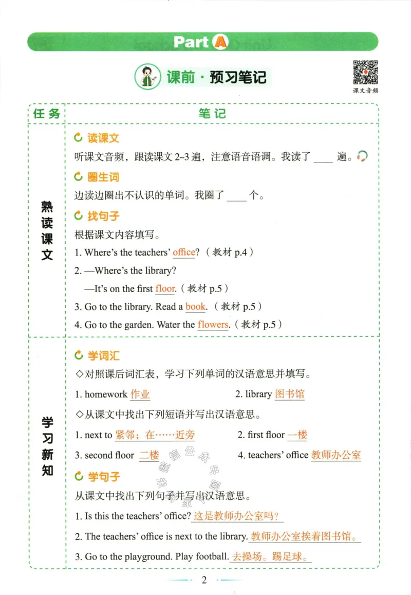 《005.24春人教PEP英语黄冈随堂笔记四年级下册公众号：米妈家长圈_小学1-6年级全科全套_1-6年级全科下册_四年级_其他补充资料_英语人教PEP资料》第8页预览