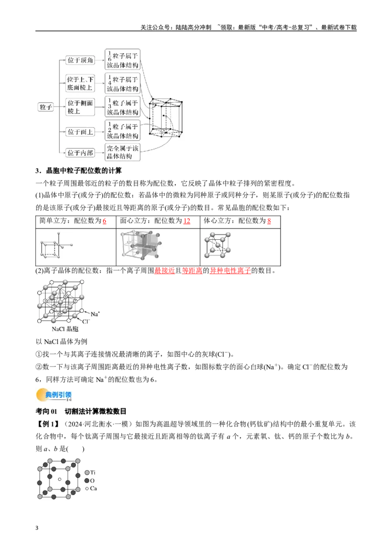《微考点晶胞计算（核心考点精讲精练）-（新高考通用）（教师版）_05-化学-高考总复习_一轮复习_2025年_2025年高考化学一轮复习考点精讲精练（新高考通用）》第3页预览