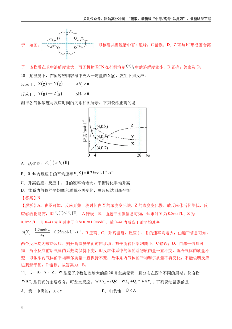 《模拟卷04（新高考八省专用，15+4）（解析版）_05-化学-高考总复习_专项复习_2025年_2025年高考化学模拟卷（新高考八省专用）8套》第5页预览