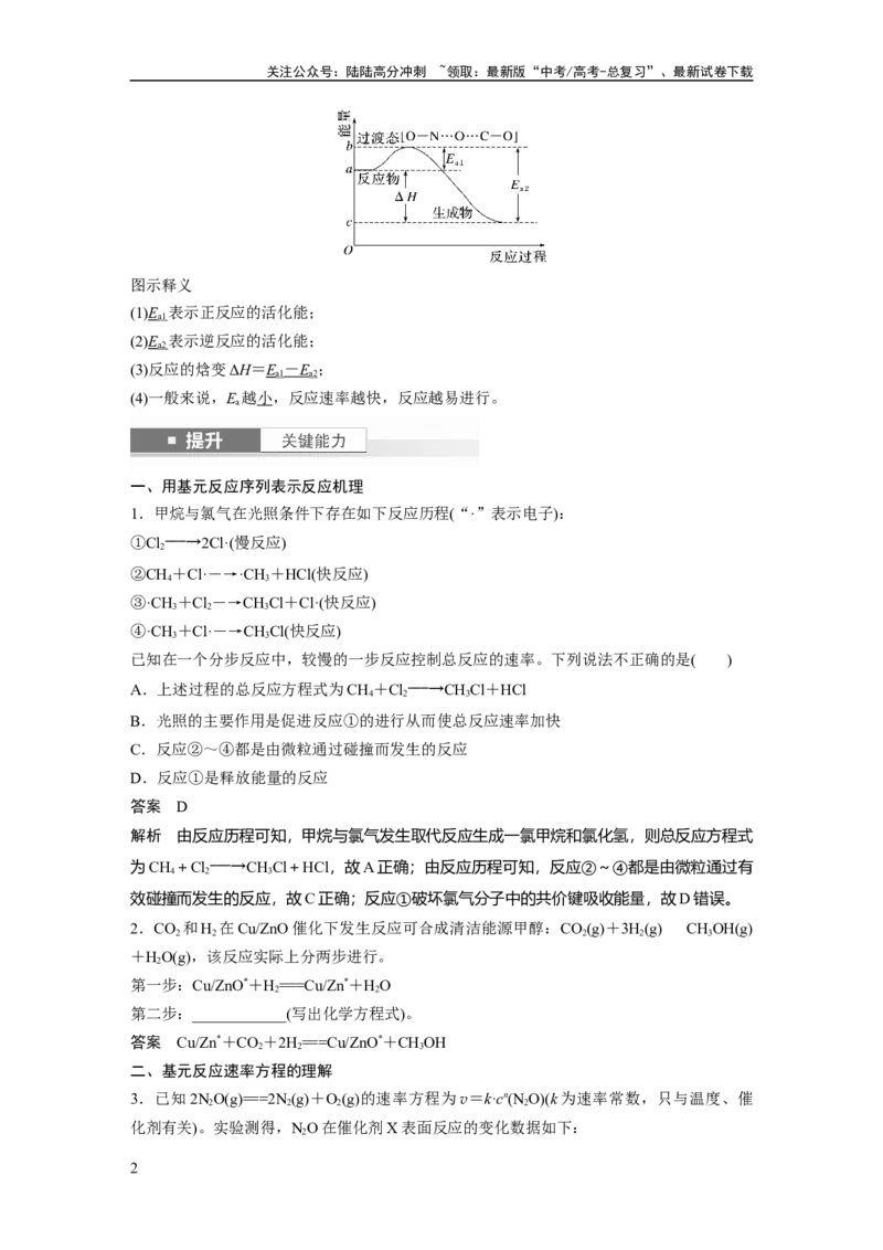 《大单元四　第十一章　第45讲　过渡态理论　催化剂对化学反应的影响_05-化学-高考总复习_一轮复习_2025年_2025年大一轮复习讲义人教版化学_资料_1-资料_大一轮复习讲义教师专用》第2页预览
