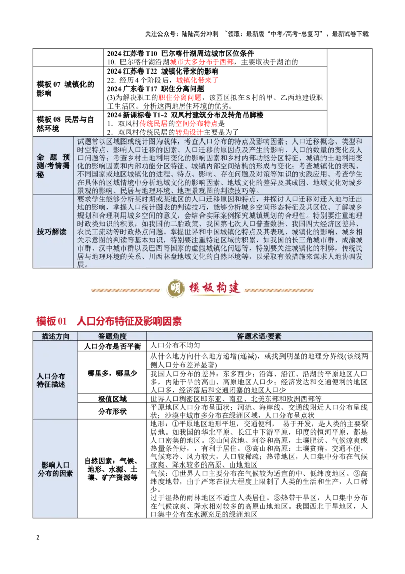 《专题05人口和城市（答题模板）-（解析版）_07-地理-高考总复习_专项复习_2025年_2025年高考地理答题技巧与答题模板（全国通用）》第2页预览