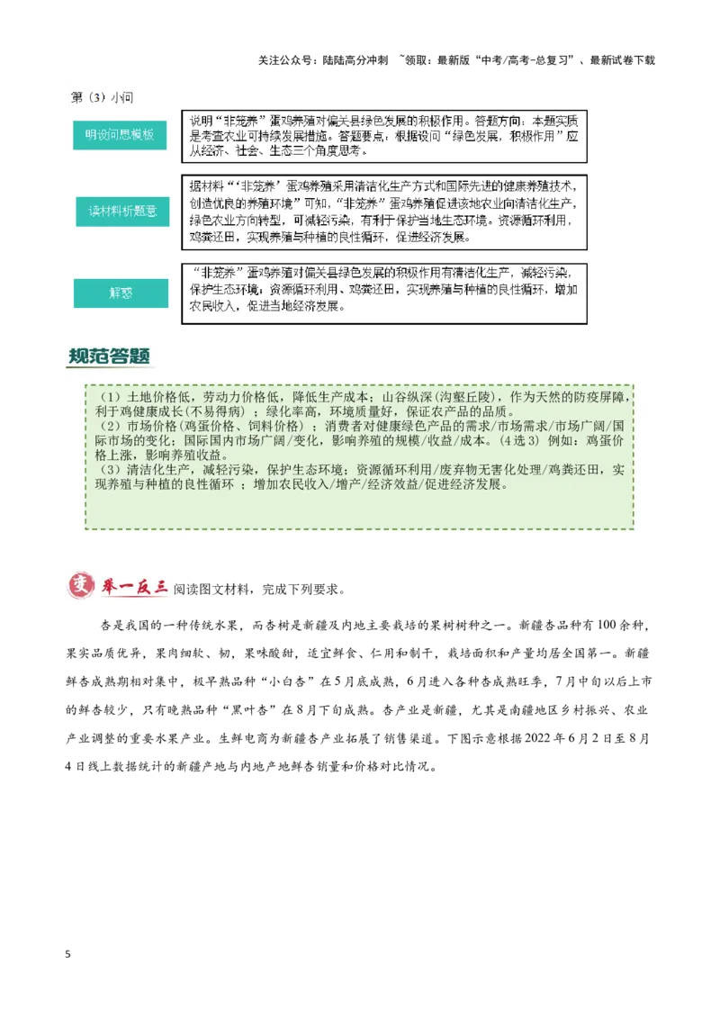 《专题06农业（答题模板）-（解析版）_07-地理-高考总复习_专项复习_2025年_2025年高考地理答题技巧与答题模板（全国通用）》第5页预览