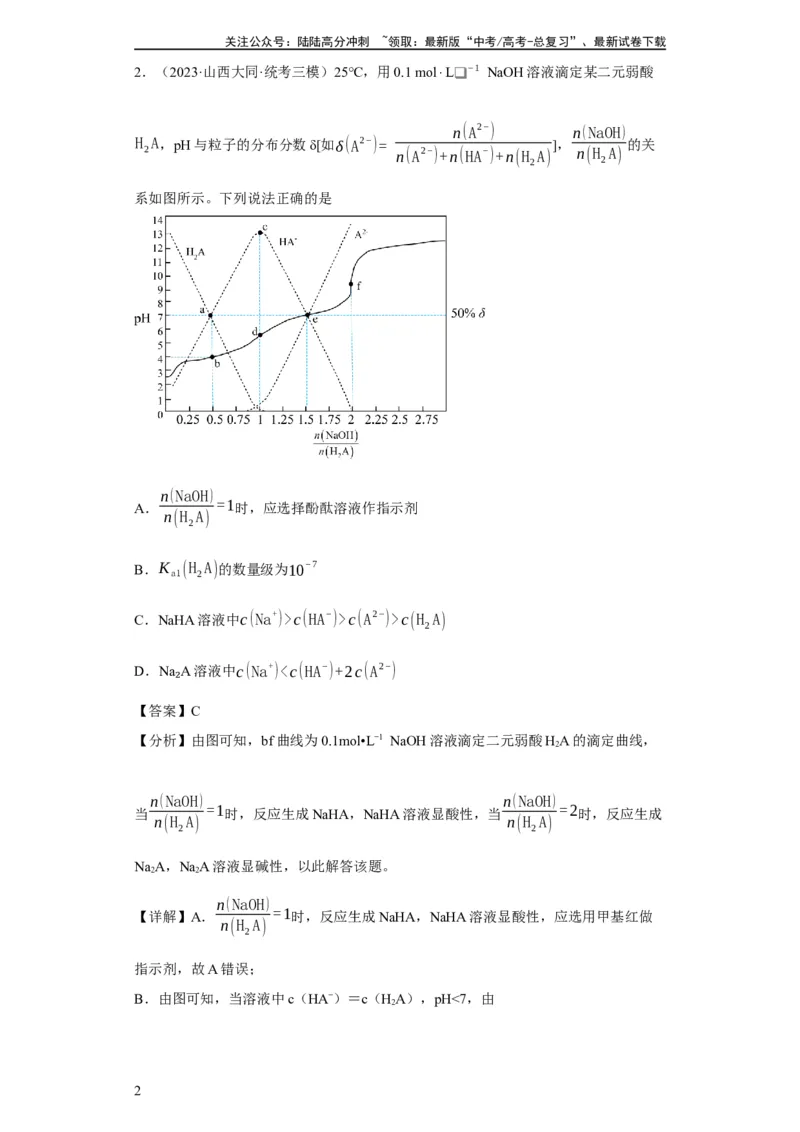 《滴定前指示剂的选择（解析版）_05-化学-高考总复习_一轮复习_2024年_2024年高三化学一轮复习高考专项训练知识梳理练习_资料》第2页预览
