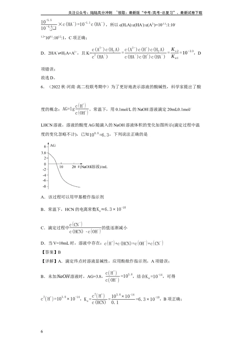 《滴定前指示剂的选择（解析版）_05-化学-高考总复习_一轮复习_2024年_2024年高三化学一轮复习高考专项训练知识梳理练习_资料》第6页预览