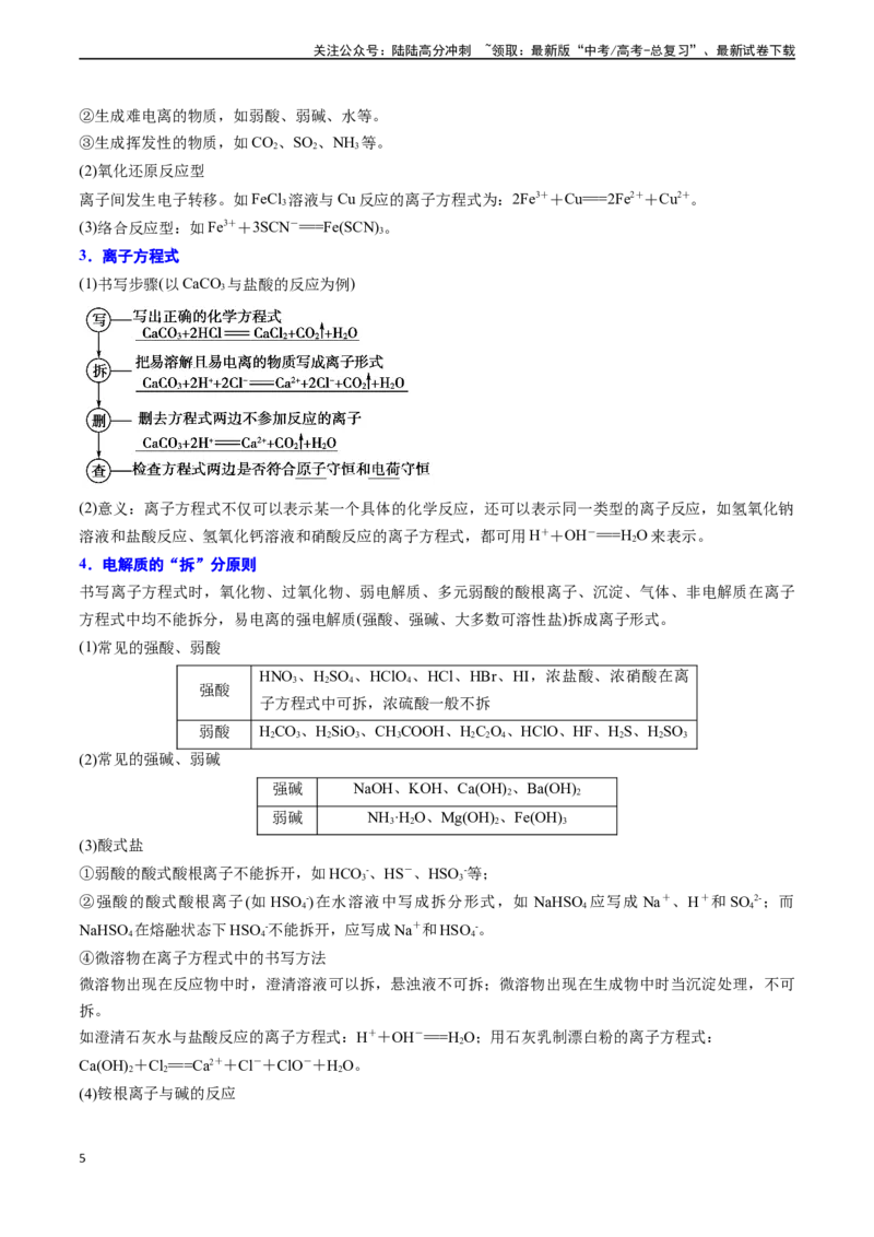 《第03讲离子反应（讲义通关）（解析版）_05-化学-高考总复习_一轮复习_2024年_2024年高考化学一轮复习基础大通关（新教材新高考）_资料》第5页预览