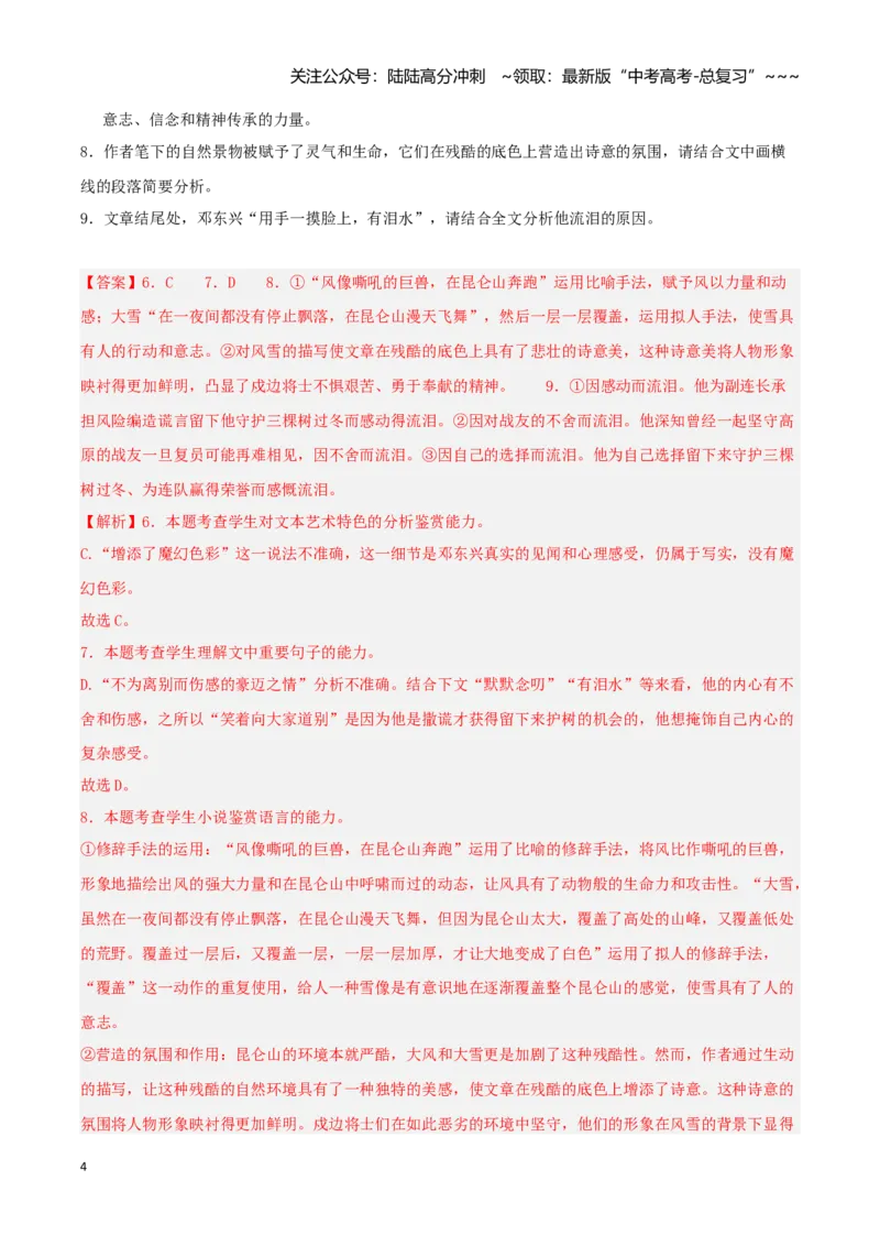 《专题02文学类文本阅读（教师版）_专项复习_2026年-语文专项复习_2025年高考语文二模试题分类汇编（湖南专用）》第4页预览
