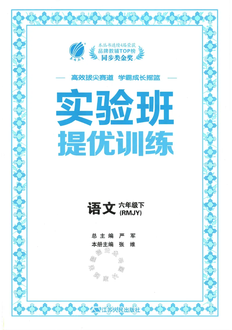《065.24春语文实验班提优训练六年级下册（有答案）_小学1-6年级全科全套_1-6年级全科下册_六年级_其他补充资料_语文资料》第3页预览