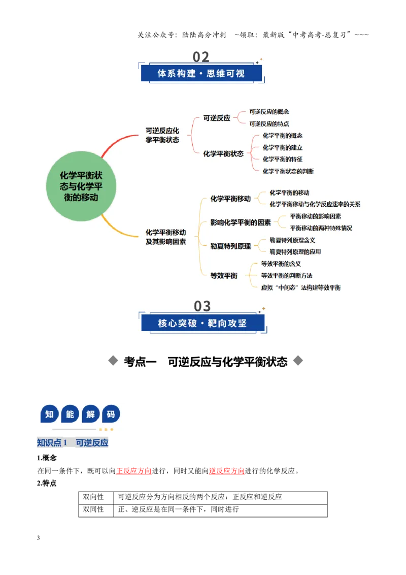 《第02讲化学平衡状态、化学平衡的移动（复习讲义）（黑吉辽蒙专用）（教师版）_05-化学-高考总复习_一轮复习_2026年-化学高考一轮复习》第3页预览