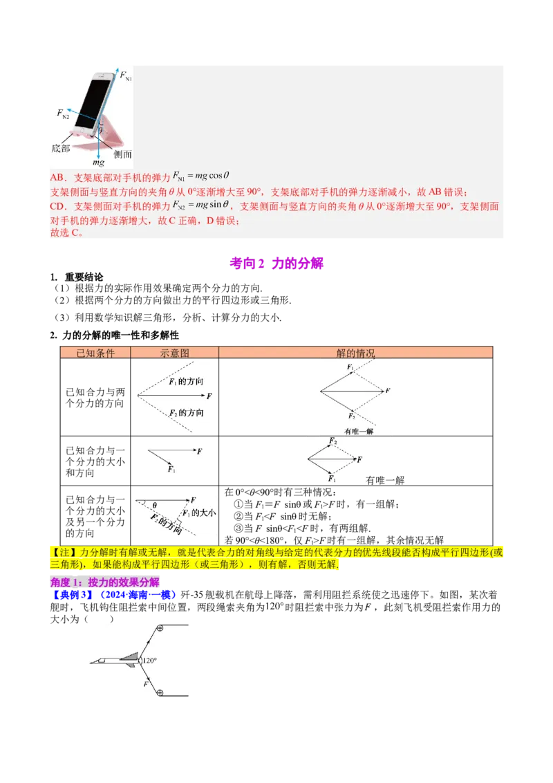 《专题06力的合成与分解（教师版）_04-物理-高考总复习_一轮复习_2026年-物理高考一轮复习_142026年高考物理一轮复习讲与练（知识点+考向）》第7页预览