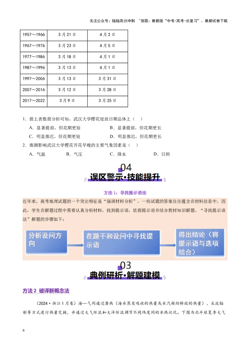 《专题01选择题攻略（讲义）（学生版）_07-地理-高考总复习_二轮复习_2025年_2025年高考地理二轮复习课件+讲义+练习（新高考通用）_专题01选择题攻略》第6页预览