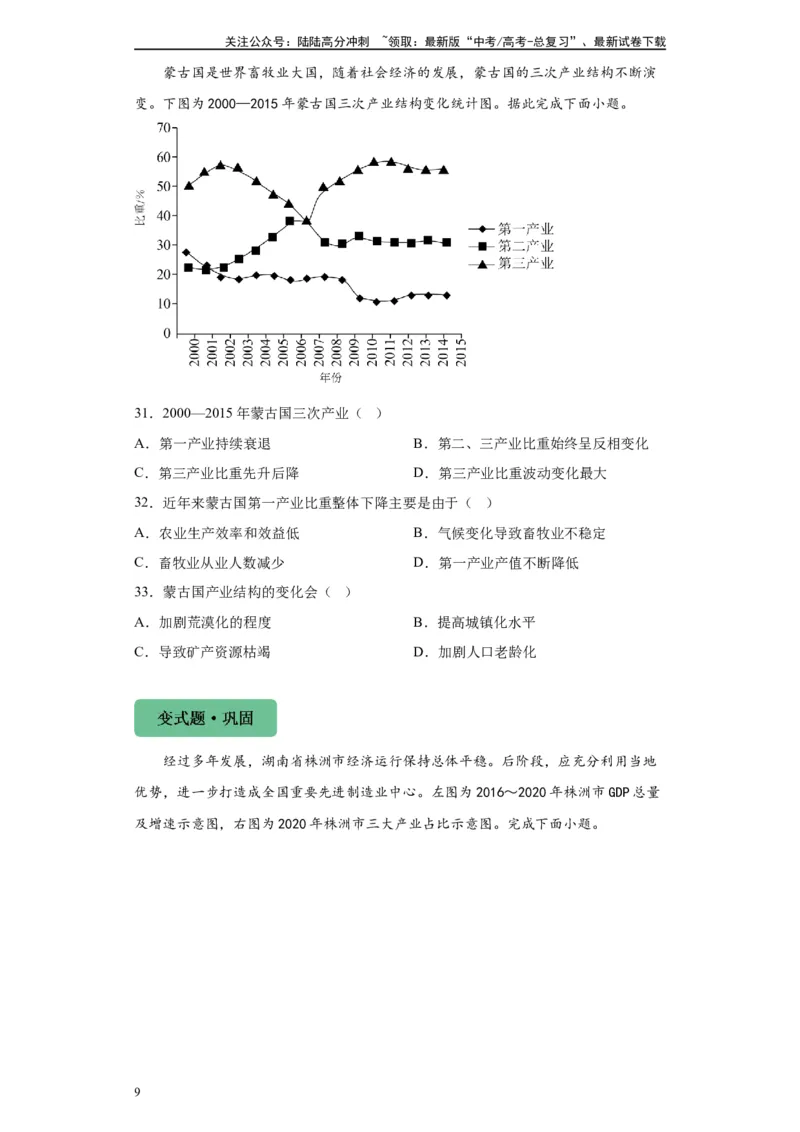《2024年1月浙江省高考地理真题16-19题变式题_07-地理-高考总复习_专项复习_2024年_2024年地理真题变式题》第9页预览