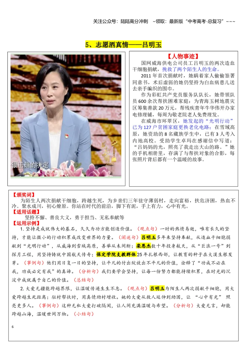《专题032024感动中国（十大人物）素材积累与运用_专项复习_2026年-语文专项复习_2026年高考语文议论文写作秘籍-G391_资料》第6页预览