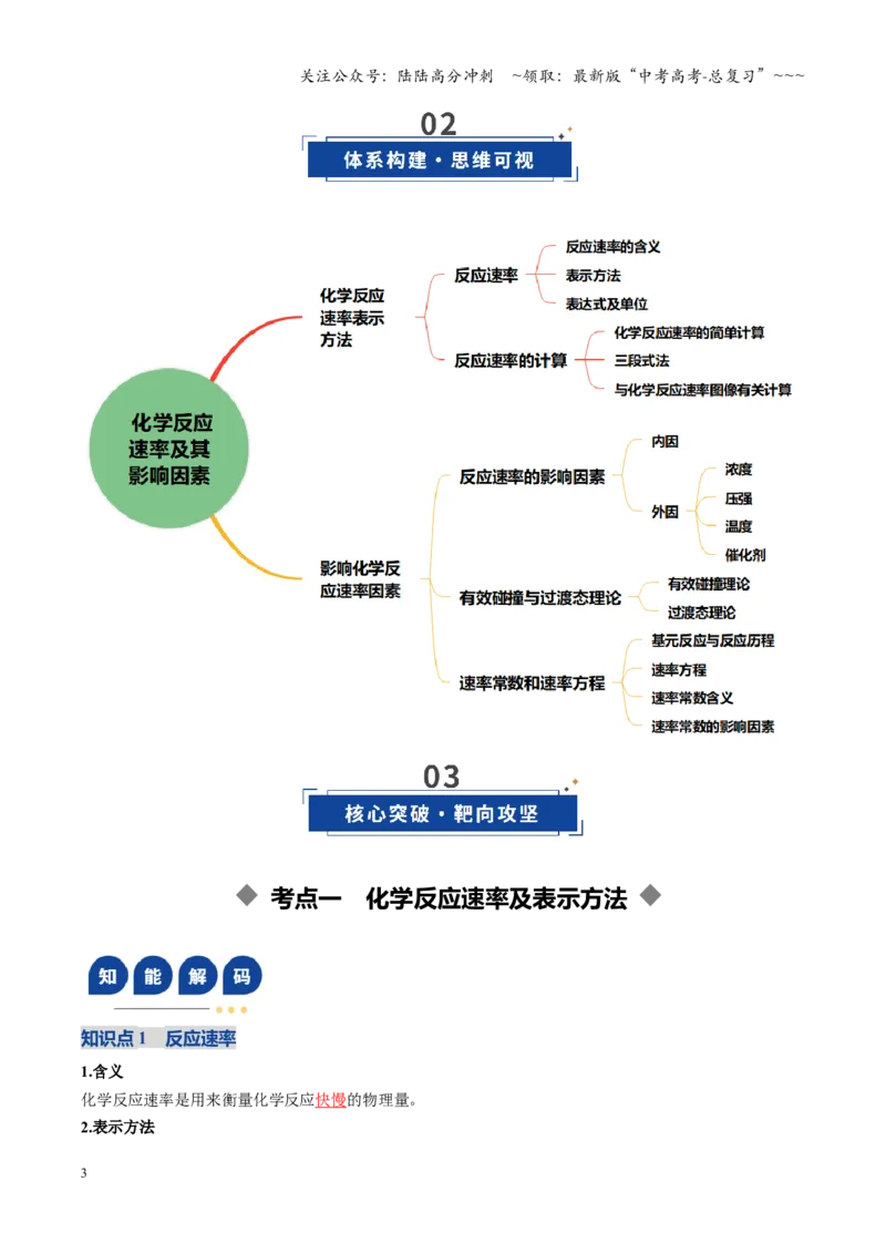 《第01讲化学反应速率及其影响因素（复习讲义）（黑吉辽蒙专用）（教师版）_05-化学-高考总复习_一轮复习_2026年-化学高考一轮复习_2026年高考化学一轮课件+讲义+练习（黑吉辽蒙专用）-G330》第3页预览