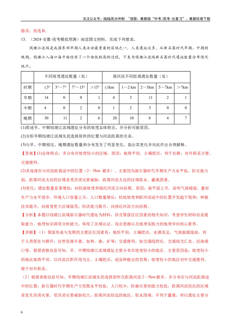 《专题02地球上的水和地质地貌-2024年1月“九省联考”地理真题分类汇编（解析版）_07-地理-高考总复习_专项复习_2024年_2024高考地理1月九省联考猜想卷真题汇编完全解读》第6页预览