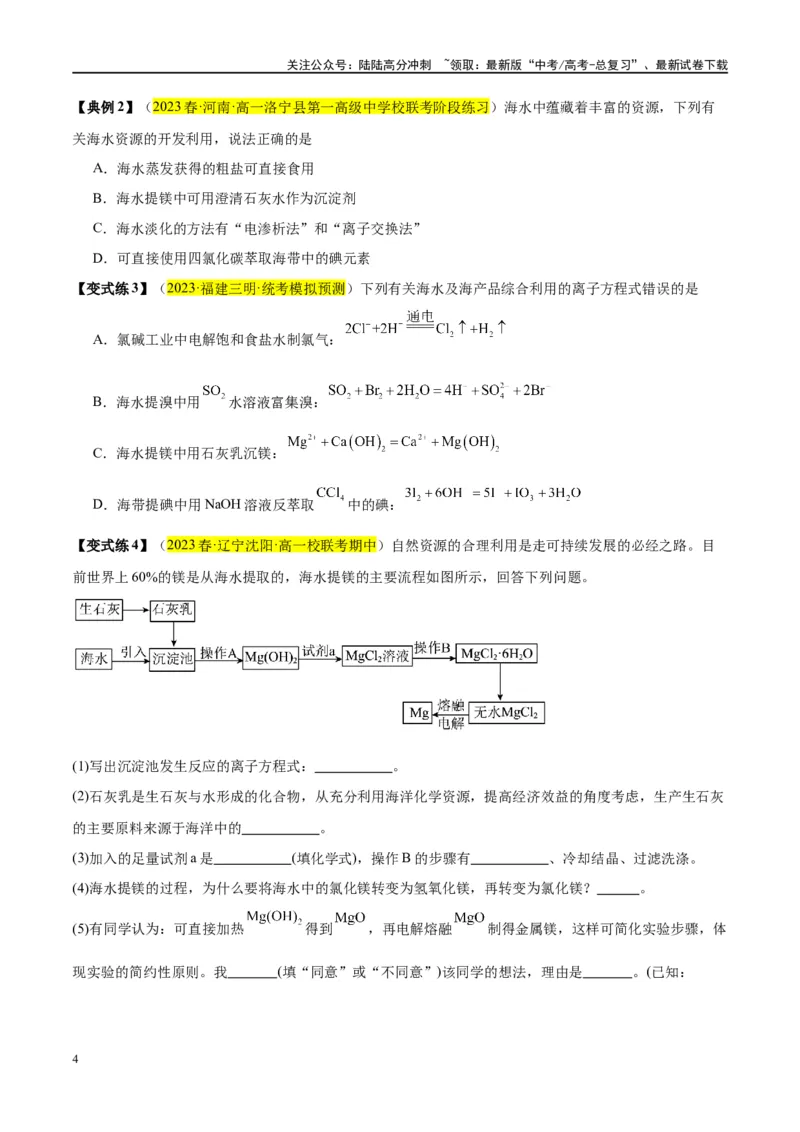 《第09讲镁、铝及其重要化合物（讲义）-（原卷版）_05-化学-高考总复习_一轮复习_2024年_2024年高考化学大一轮复习卓越讲义_资料》第4页预览