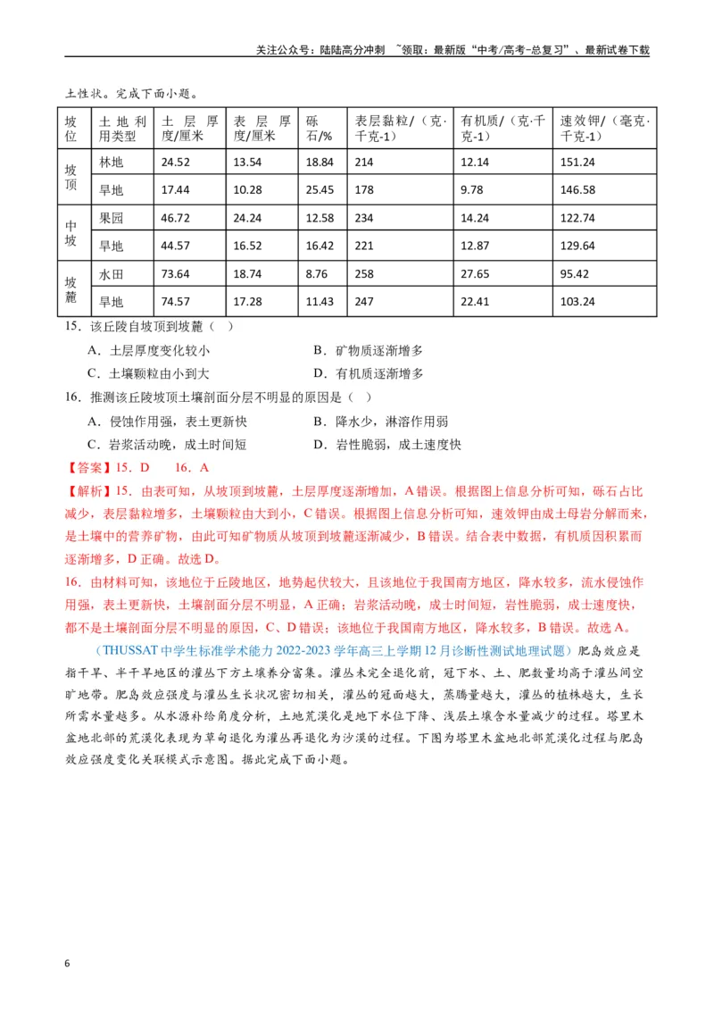 《专练19自然环境整体性和差异性50题（全国通用）（解析版）_07-地理-高考总复习_专项复习_2024年_2024年高考地理总复习高频考点提分必刷题全国通用_资料》第6页预览
