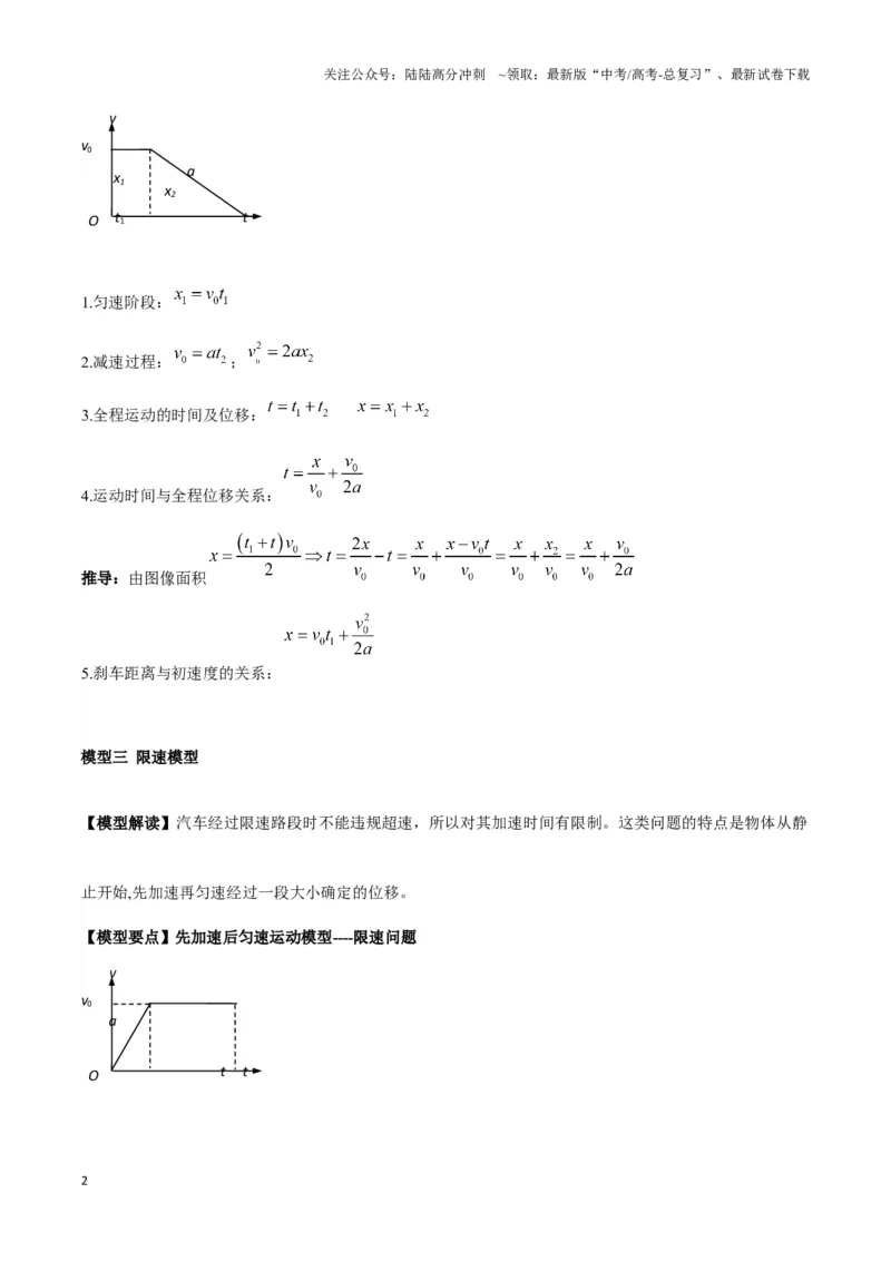 《专题01刹车模型与限速模型（学生版）_04-物理-高考总复习_专项复习_2025年_2025年高中高考物理模型与方法_资料_3高中（全册）_必修第一册》第2页预览