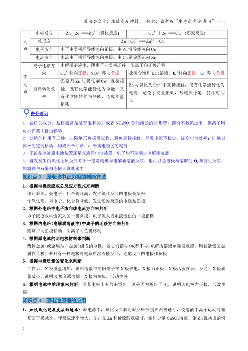 《第02讲原电池、化学电源（复习讲义）（湖南专用）（教师版）_05-化学-高考总复习_一轮复习_2026年-化学高考一轮复习_2026年高考化学一轮课件+讲义+练习（湖南专用）-G331》第5页预览