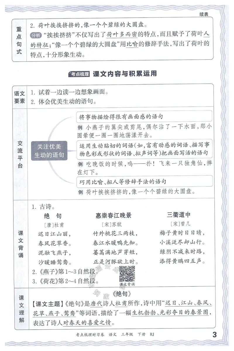 《066.24春语文王朝霞考点梳理时习卷三年级下册考点梳理手册公众号：米妈家长圈_小学1-6年级全科全套_1-6年级全科下册_三年级_其他补充资料_语文资料》第4页预览