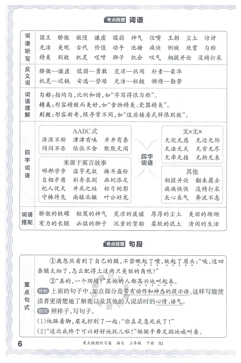 《066.24春语文王朝霞考点梳理时习卷三年级下册考点梳理手册公众号：米妈家长圈_小学1-6年级全科全套_1-6年级全科下册_三年级_其他补充资料_语文资料》第7页预览