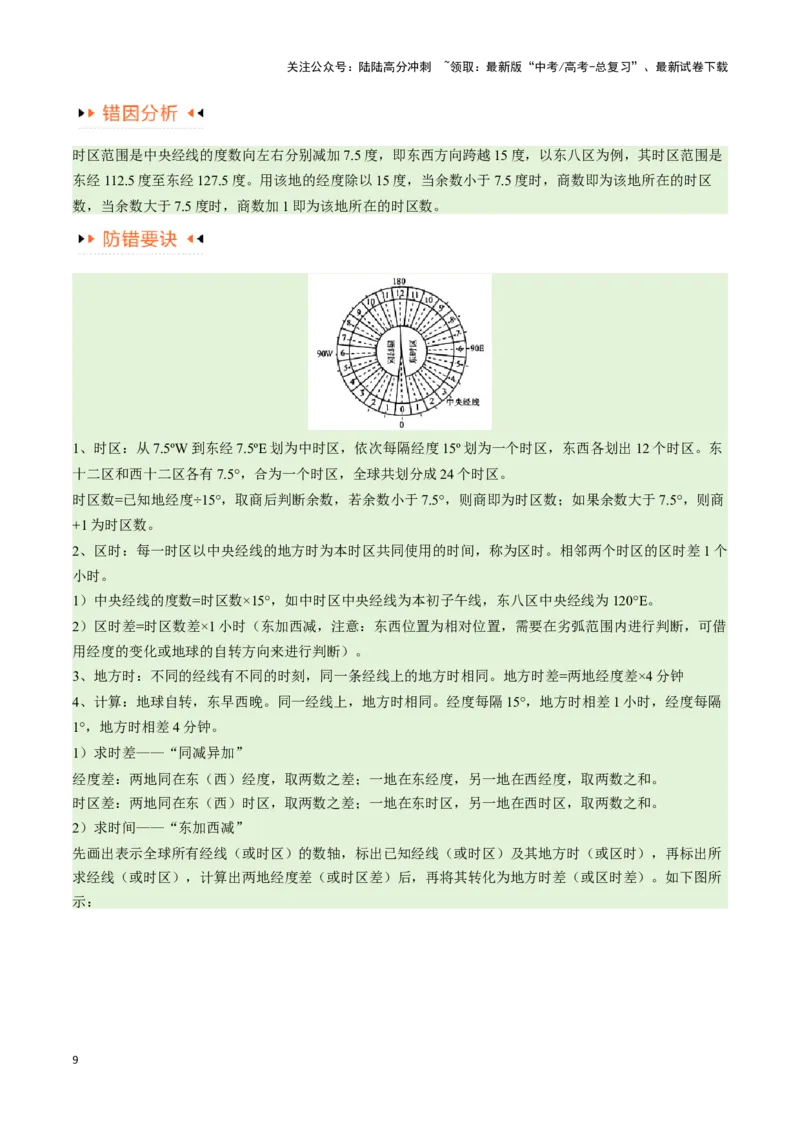 《专题02地球运动易错突破（4大易错）（教师版）（全国通用）_07-地理-高考总复习_专项复习_2025年_2025年高考地理易错题专项突破训练》第9页预览