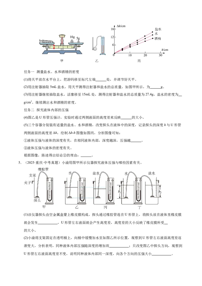 《专题11压强与浮力实验专题（原卷版）_小初高学习资料合集（每天更新）_2023-2025三年中考真题分类汇编_三年真题分类汇编中考物理26年》第6页预览