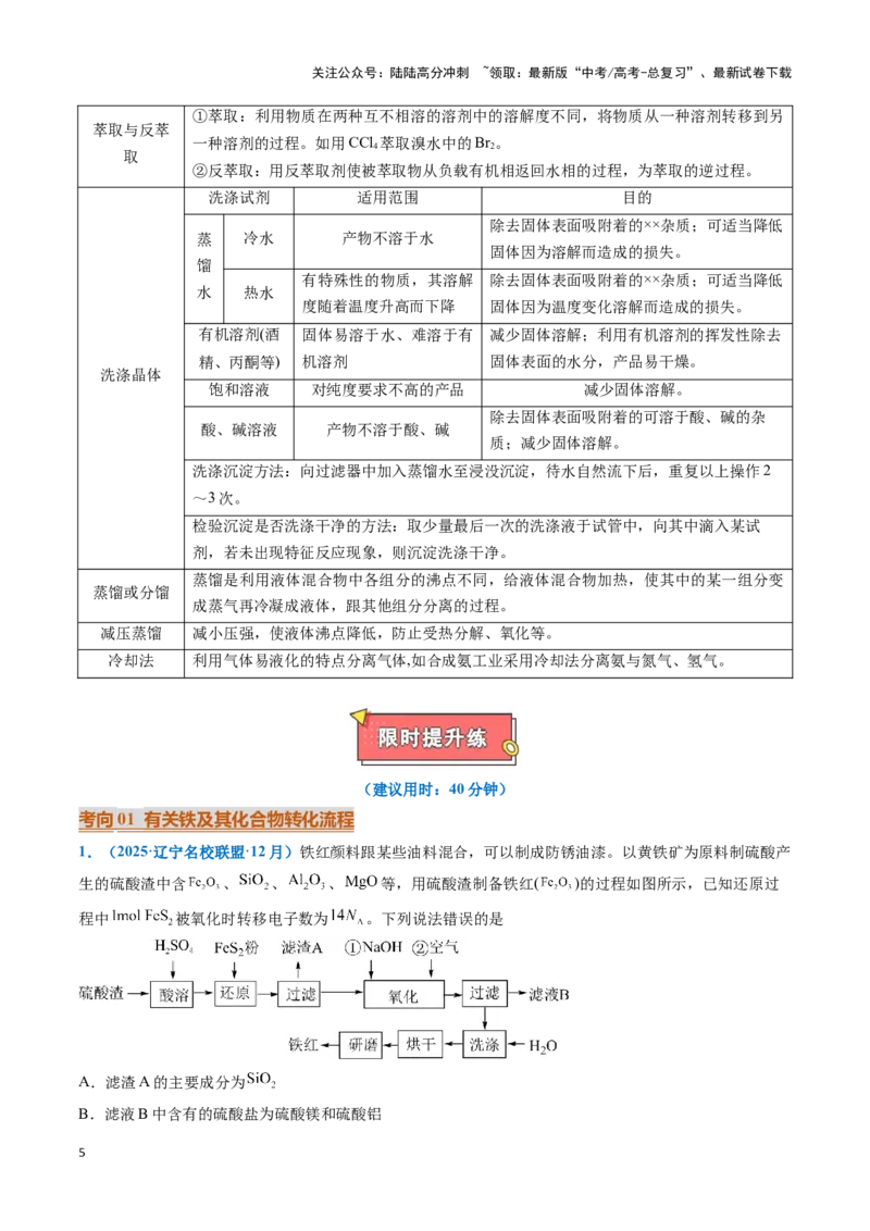 《热点题型02无机小流程分析（解析版）_05-化学-高考总复习_专项复习_2025年_2025年高考化学重难点讲义专练（黑吉辽蒙专用）》第5页预览
