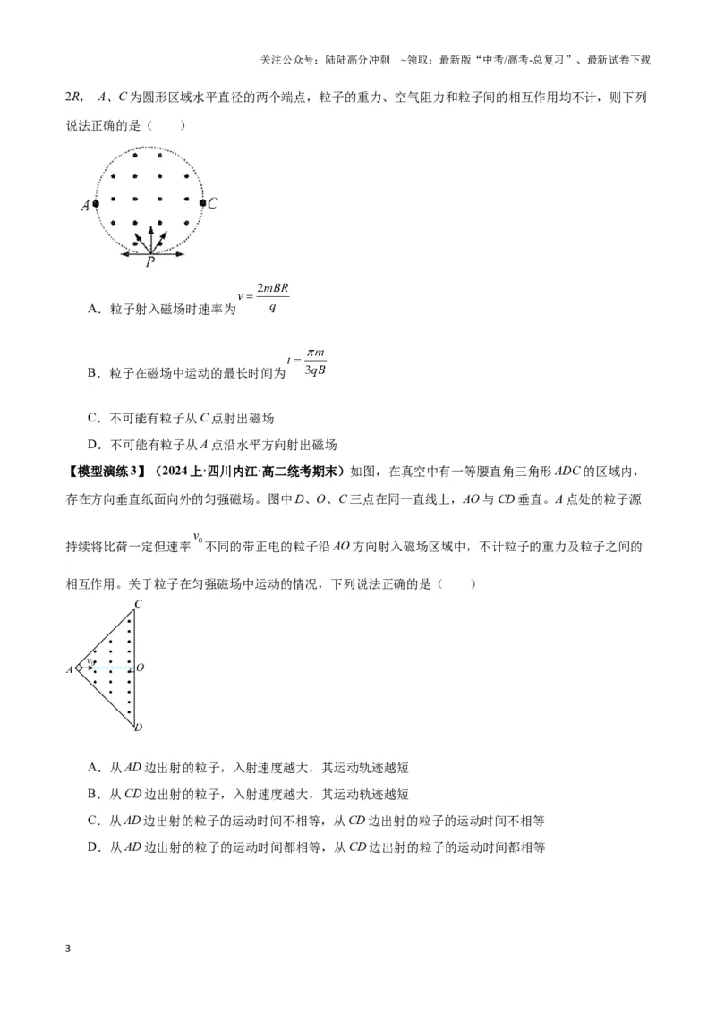 《专题03动态圆模型（学生版）_04-物理-高考总复习_专项复习_2025年_2025年高中高考物理模型与方法_资料_3高中（全册）_选择性必修第二册》第3页预览