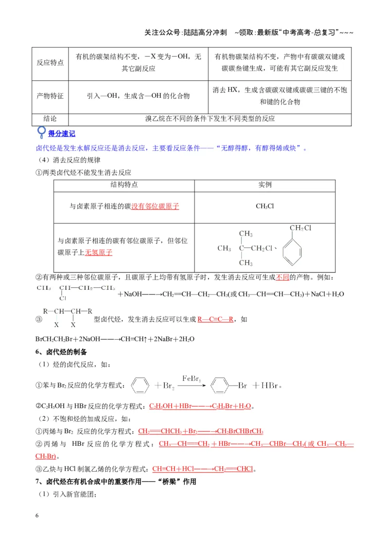 《第03讲烃的衍生物（复习讲义）（湖南专用）（教师版）_05-化学-高考总复习_一轮复习_2026年-化学高考一轮复习_2026年高考化学一轮课件+讲义+练习（湖南专用）-G331》第6页预览