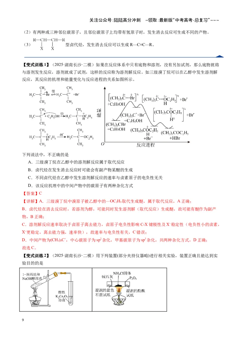 《第03讲烃的衍生物（复习讲义）（湖南专用）（教师版）_05-化学-高考总复习_一轮复习_2026年-化学高考一轮复习_2026年高考化学一轮课件+讲义+练习（湖南专用）-G331》第9页预览