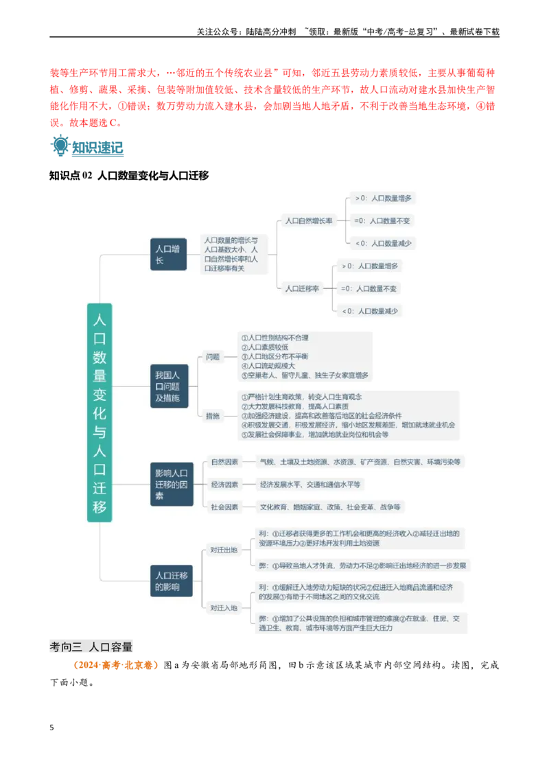 《专题07人口-（新高考通用）（教师版）_07-地理-高考总复习_专项复习_2025年_2025年高考地理真题题源解密（新高考通用）》第5页预览