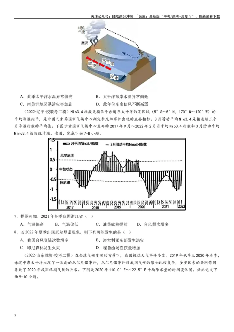 《2024届高考一轮复习专题四地球上的水第十三讲海气相互作用与海洋异动（试卷版）_07-地理-高考总复习_一轮复习_2024年_2024年高考地理一轮复习考点帮（全国通用）_专题训练》第2页预览